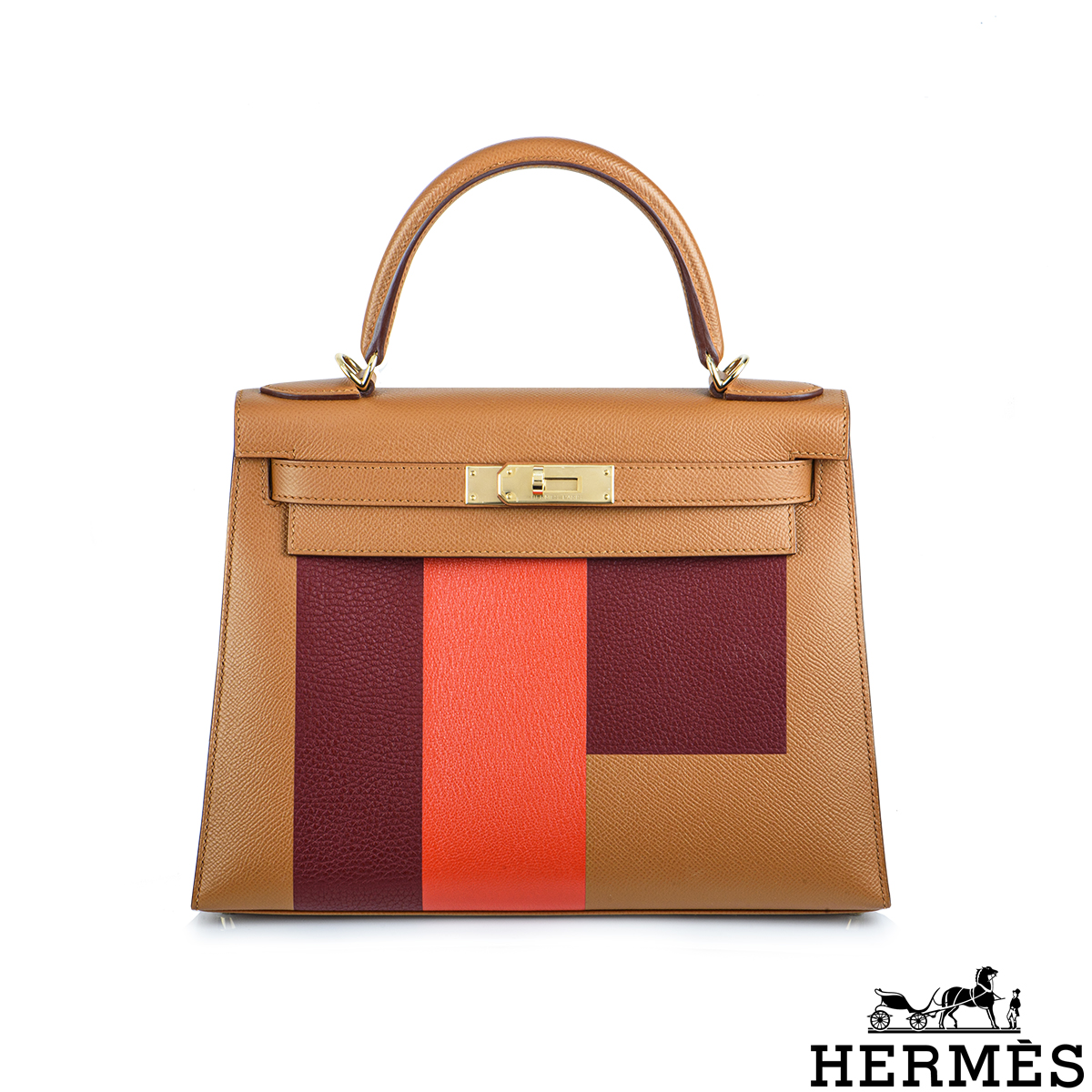 Hermès Kelly 25cm Sellier Chevre Mysore Goatskin Noir 89 Gold Hardware